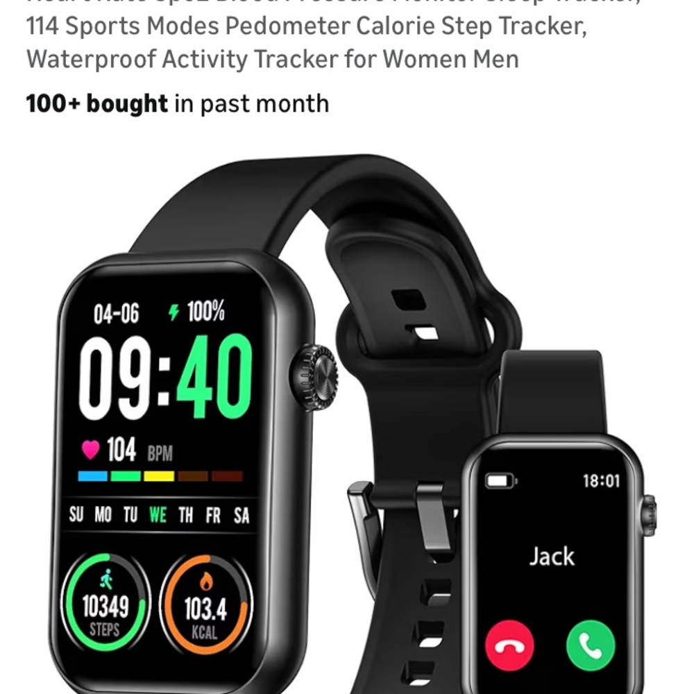 Black Smartwatch with Fitness Tracker